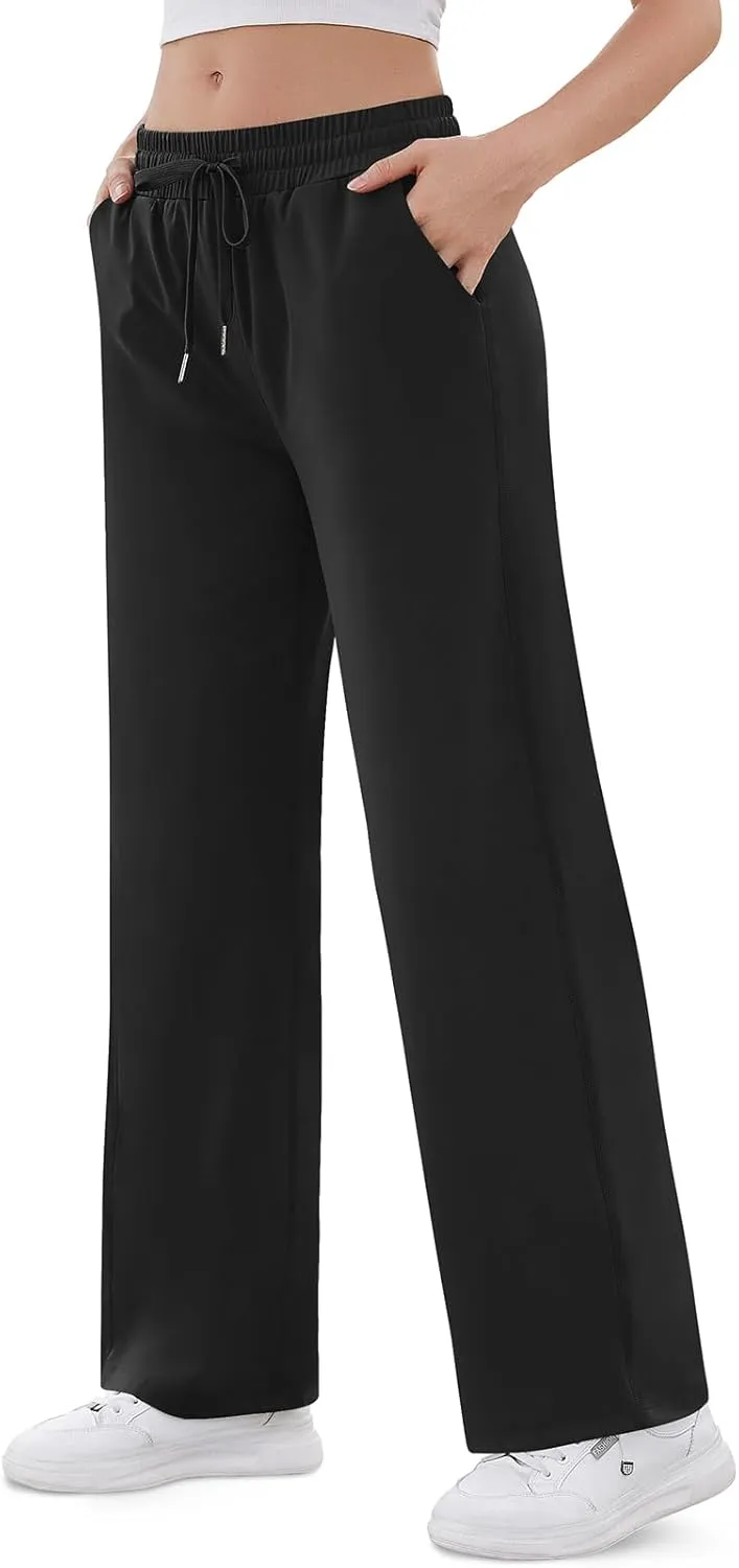 TARSE Women's Straight Leg Sweatpants High Wasited Athletic Pants Workout Jogger Sweat Pants with Pockets- 29"/20" Inseam