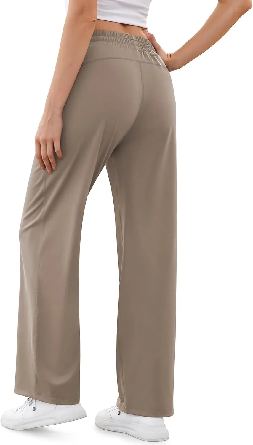 TARSE Women's Straight Leg Sweatpants High Wasited Athletic Pants Workout Jogger Sweat Pants with Pockets- 29"/20" Inseam