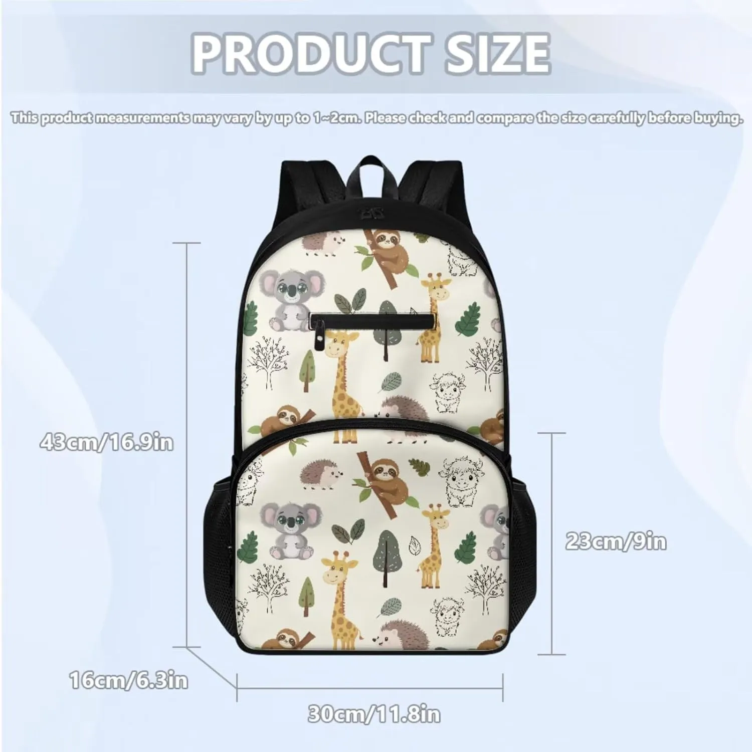 Teen Boys Girls School Backpack 17 In Kids Bookbag Lightweight Travel Laptop Backpack Stylish Casual Daypack Lunch Box Pencil Case Set Of 3 Animal Print