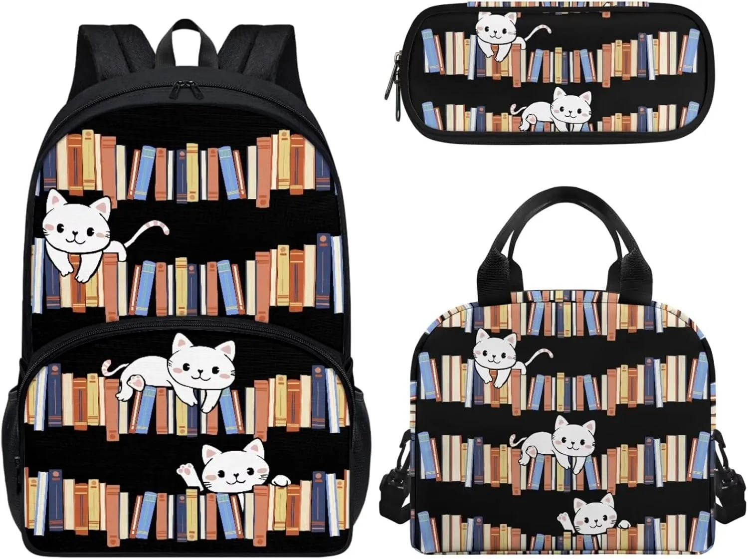 Teen Girls School Backpack Kids Bookbag Lightweight Travel Laptop Backpack Stylish Casual Daypack Reusable Thermal Cooler Leakproof Insulated Lunch Bag Bookshelf Rabbit