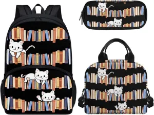Teen Girls School Backpack Kids Bookbag Lightweight Travel Laptop Backpack Stylish Casual Daypack Reusable Thermal Cooler Leakproof Insulated Lunch Bag Bookshelf Rabbit