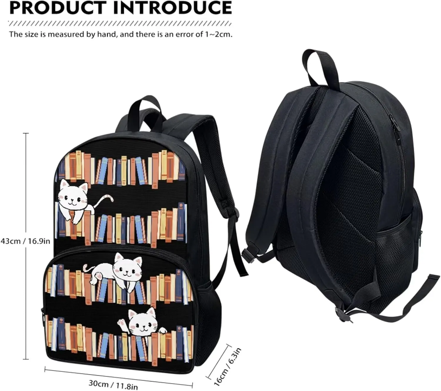 Teen Girls School Backpack Kids Bookbag Lightweight Travel Laptop Backpack Stylish Casual Daypack Reusable Thermal Cooler Leakproof Insulated Lunch Bag Bookshelf Rabbit