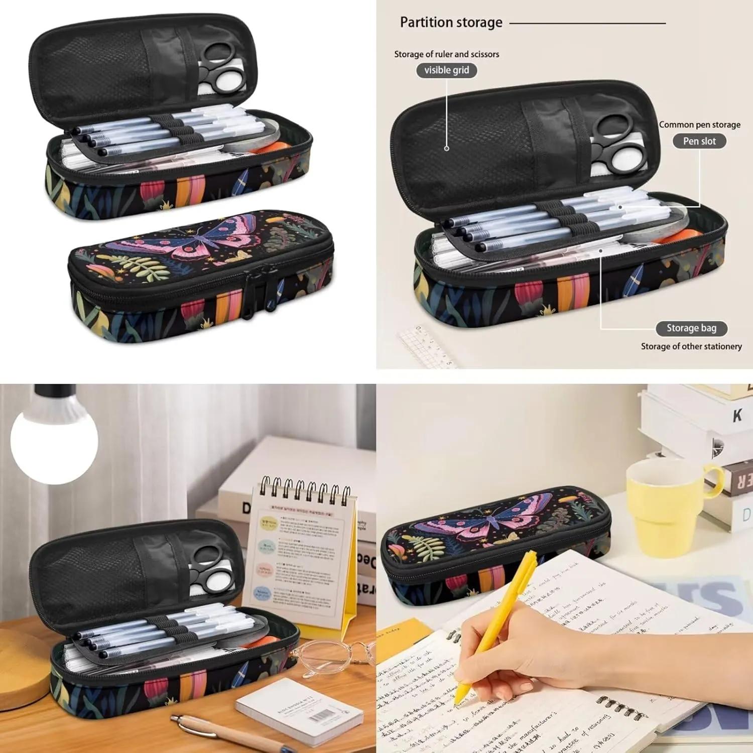 Teen Girls School Backpack Kids Bookbag Lightweight Travel Laptop Backpack Stylish Casual Daypack Reusable Thermal Cooler Leakproof Insulated Lunch Bag Cartoon Butterfly