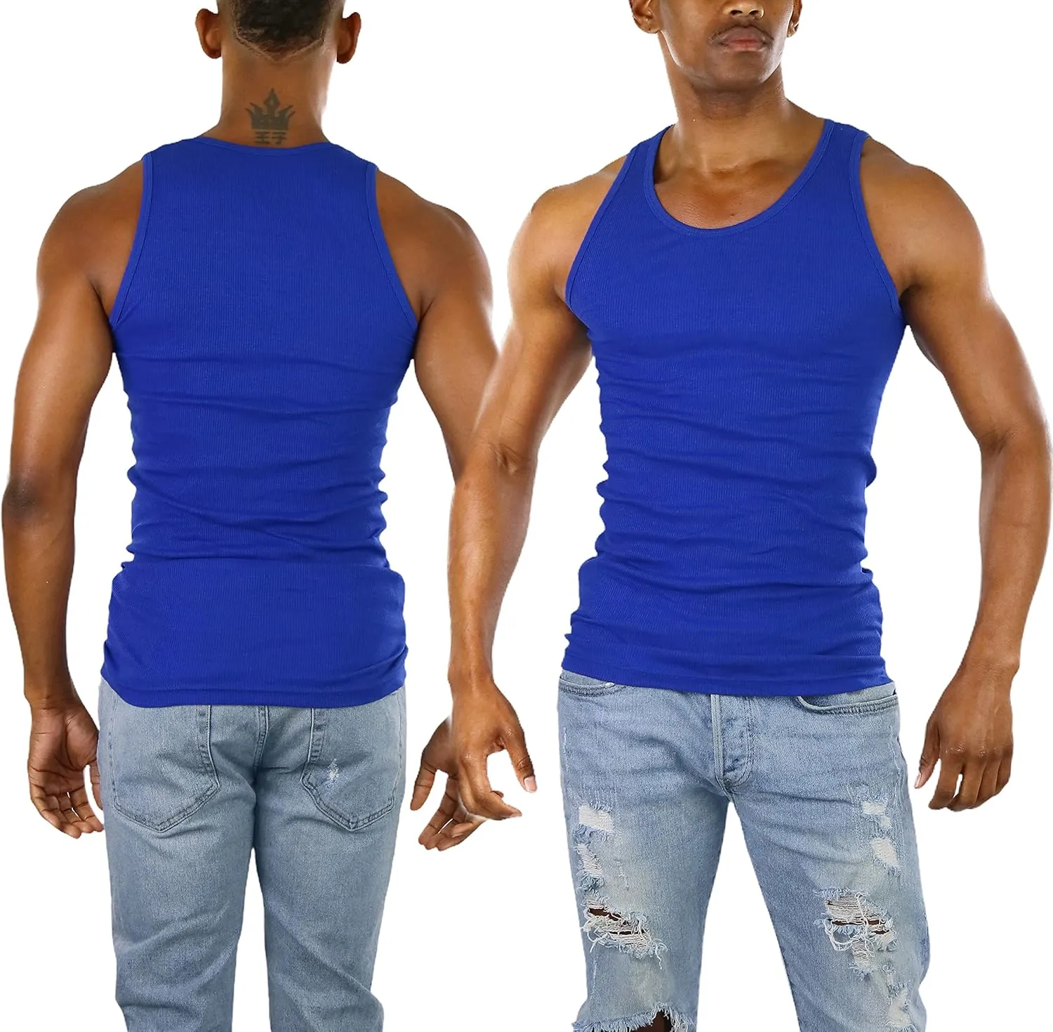 ToBeInStyle Mens Long Muscle Tank Top Workout A-Shirt