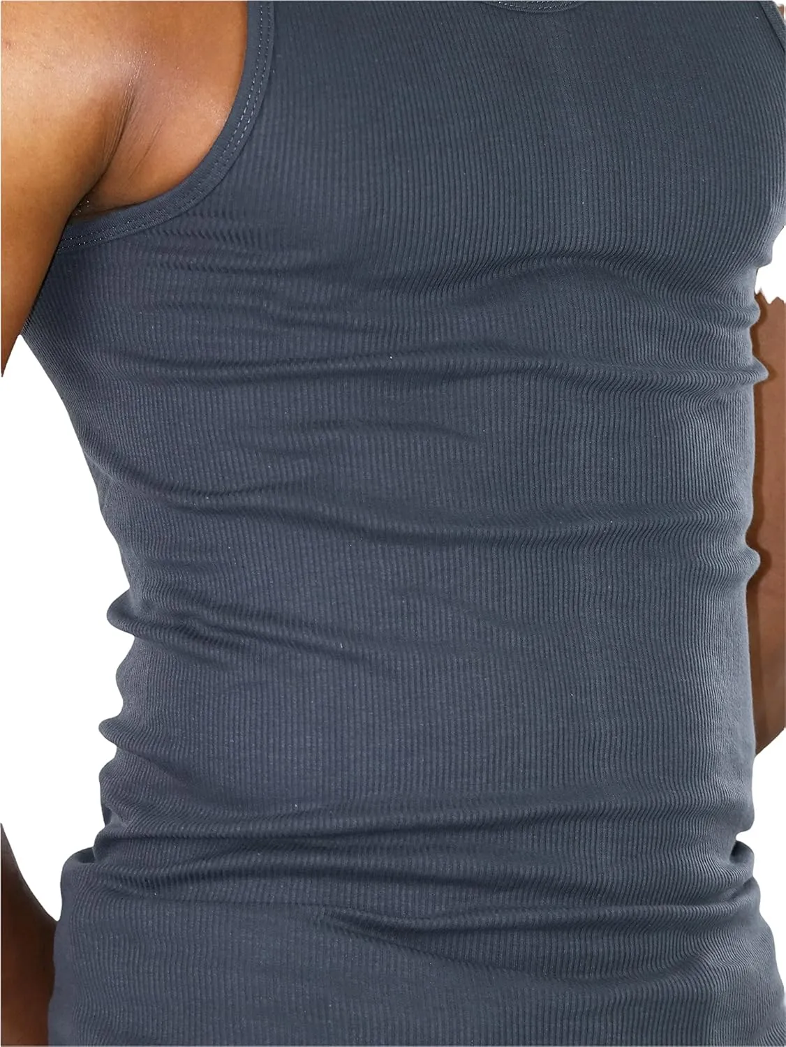 ToBeInStyle Mens Long Muscle Tank Top Workout A-Shirt
