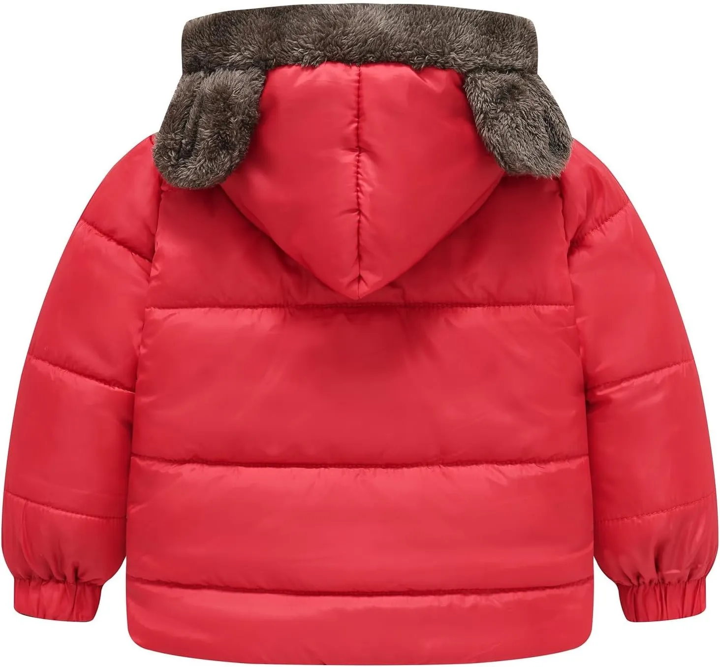 Toddler Baby Girls Boys Winter Fleece Jackets Zip Up Bear Ears Hooded Coat Cotton Warm Lined Padded Outwear Clothing