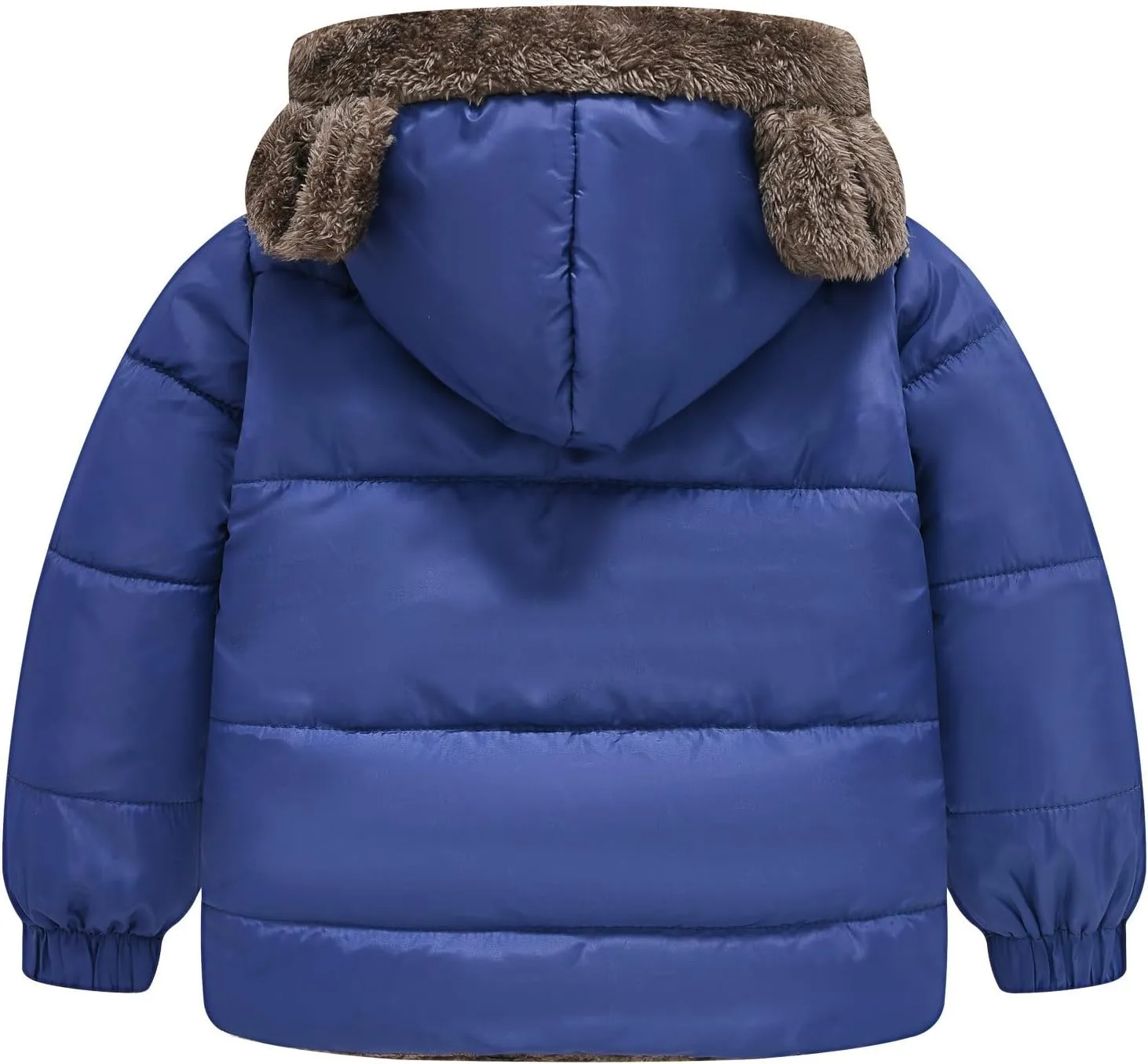 Toddler Baby Girls Boys Winter Fleece Jackets Zip Up Bear Ears Hooded Coat Cotton Warm Lined Padded Outwear Clothing