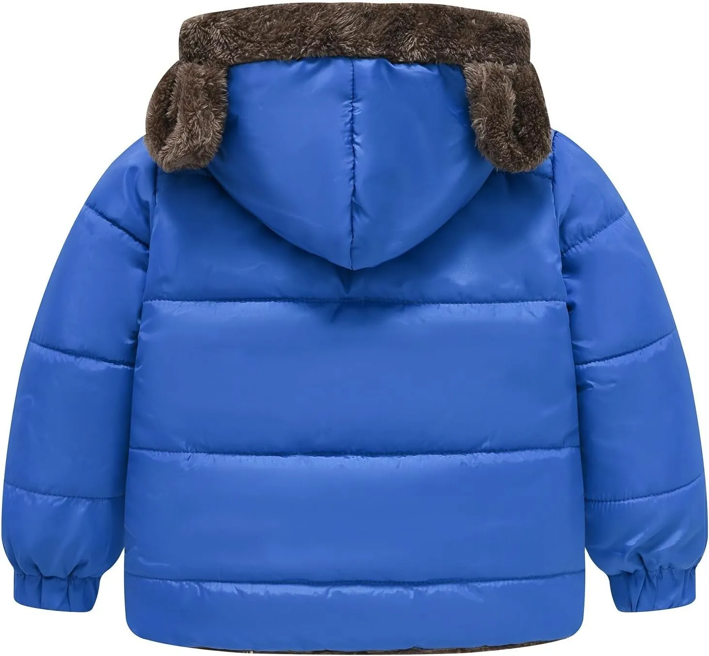 Toddler Baby Girls Boys Winter Fleece Jackets Zip Up Bear Ears Hooded Coat Cotton Warm Lined Padded Outwear Clothing