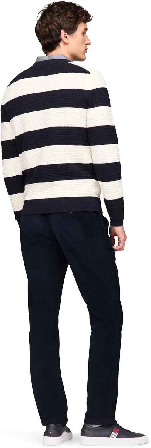 Tommy Hilfiger Men's Textured Waffle Knit Crewneck Sweater Lightweight Pullover, Available in Big & Tall