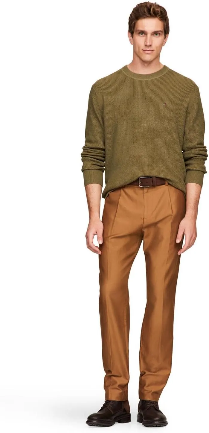 Tommy Hilfiger Men's Waffle Knit Crewneck Sweater Lightweight Pullover, Also Available in Big & Tall