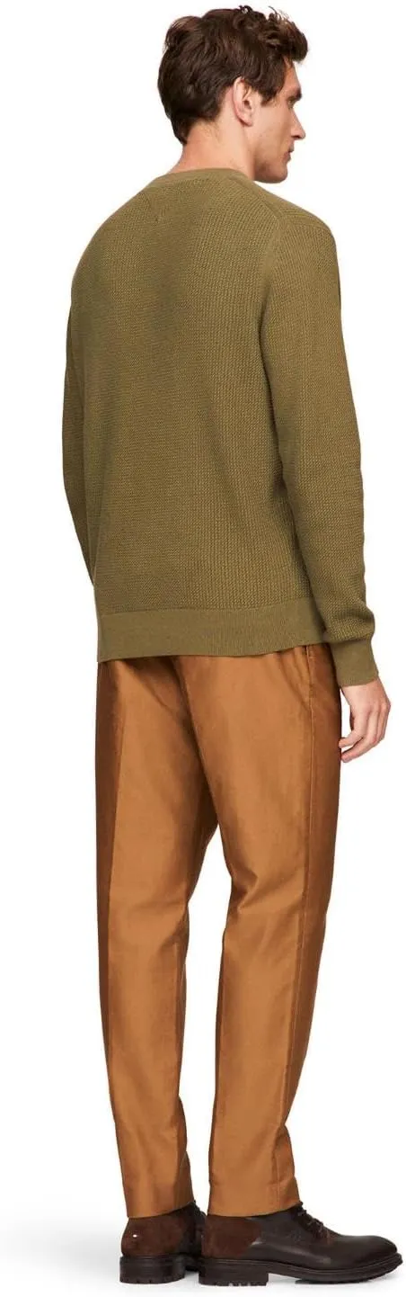 Tommy Hilfiger Men's Waffle Knit Crewneck Sweater Lightweight Pullover, Also Available in Big & Tall
