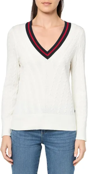Tommy Hilfiger Womens Cable-Knit Knit Sweater