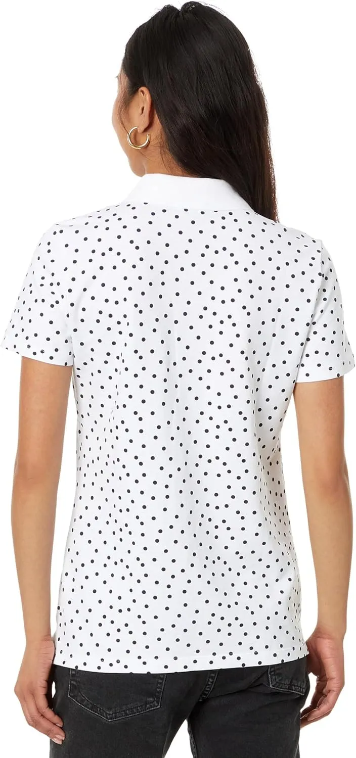 Tommy Hilfiger Women's Dot Print Quarter Button Polo Top
