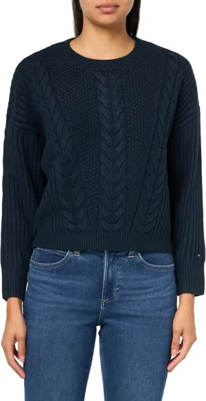 Tommy Hilfiger Women's Solid Crewneck Casual Sweater