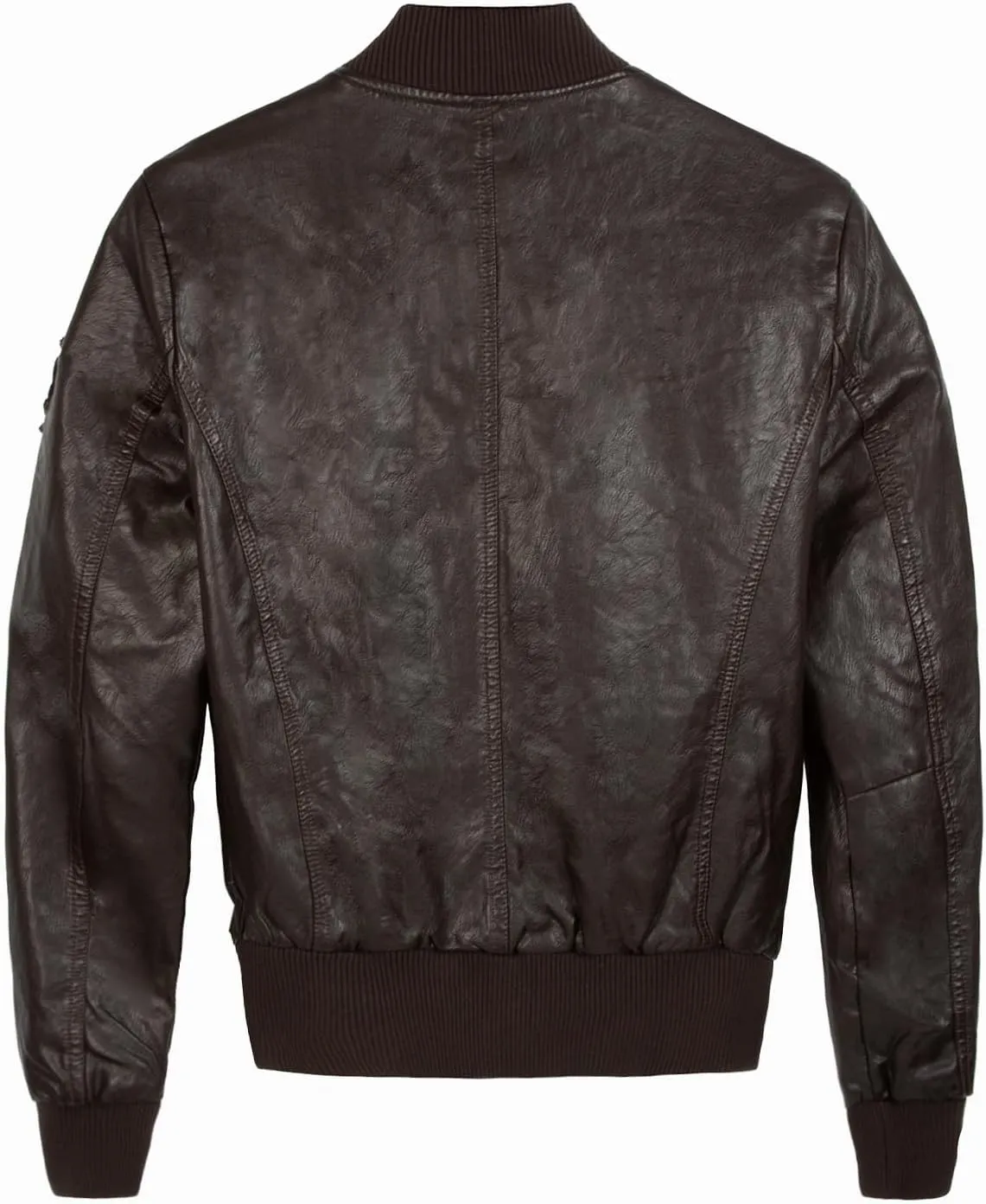 TOP GUN Womens Vegan Leather Bomber Jacket with Patches