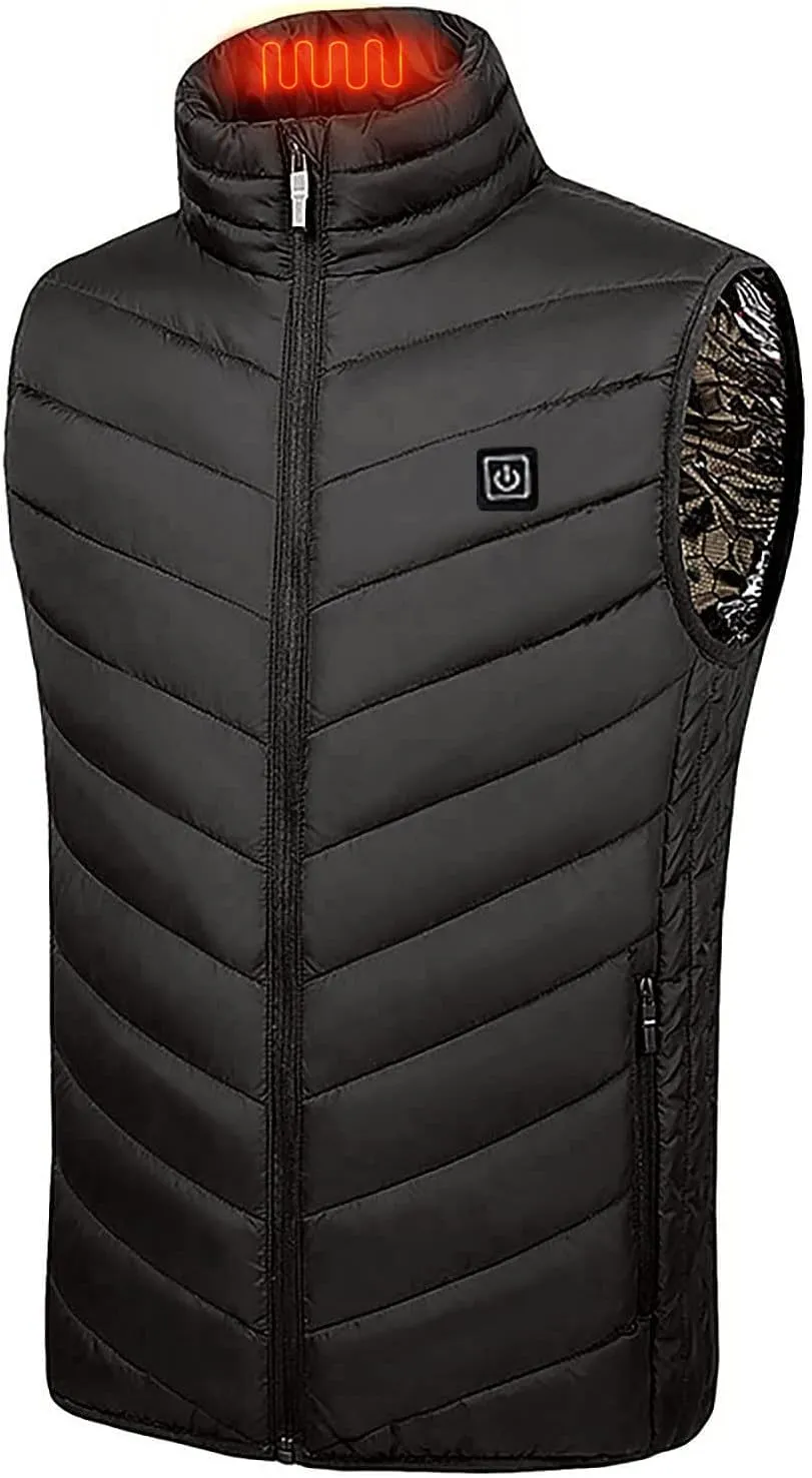 tuduoms Heated Vest for Women Men Warm Electric Heated Down Jacket Winter USB Rechargeable Heated Puffer Coat No Battery Pack