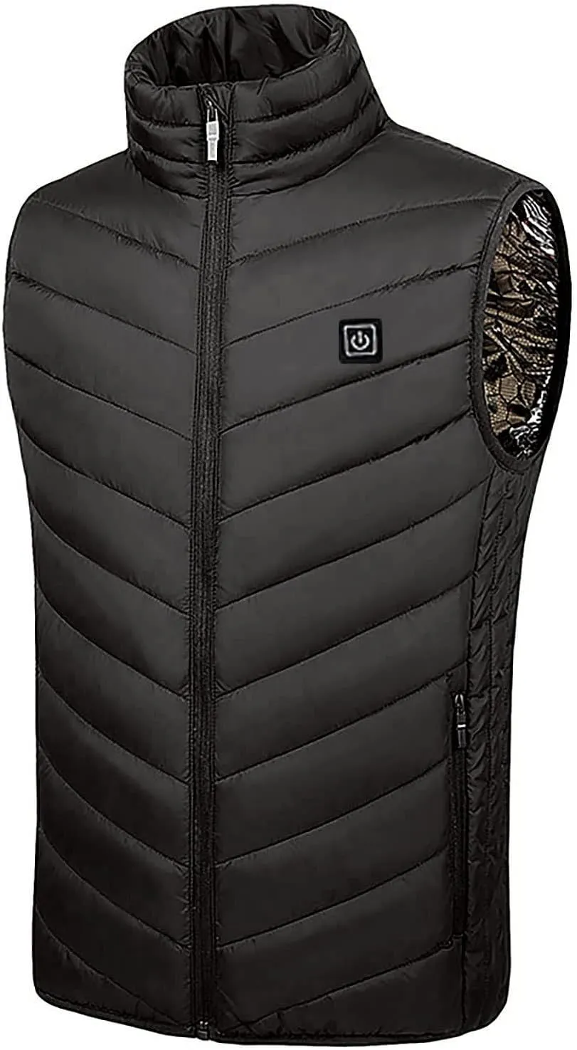 tuduoms Heated Vest for Women Men Warm Electric Heated Down Jacket Winter USB Rechargeable Heated Puffer Coat No Battery Pack