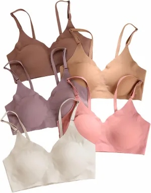 Verdusa Women's 5Pack Padded Seamless Bralettes Bra Camisole Top