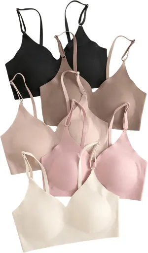 Verdusa Women's 5Pack Padded Seamless Bralettes Bra Camisole Top