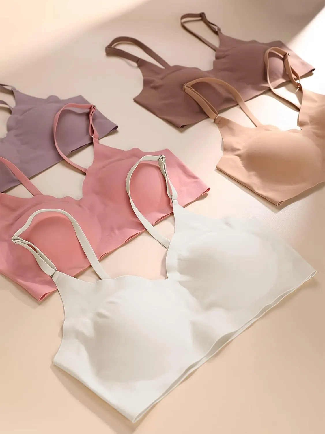 Verdusa Women's 5Pack Padded Seamless Bralettes Bra Camisole Top