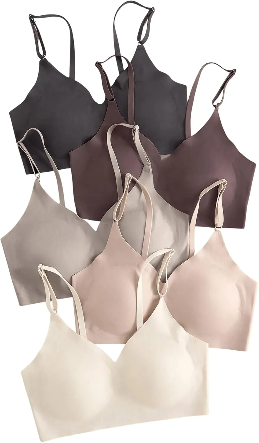 Verdusa Women's 5Pack Padded Seamless Bralettes Bra Camisole Top