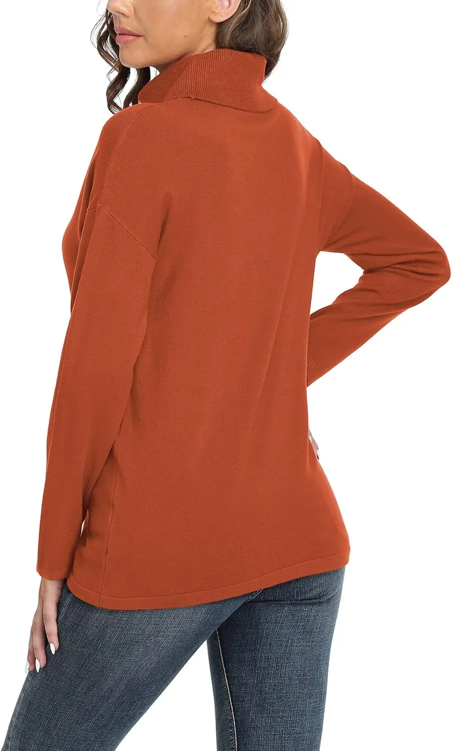 VIISHOW Women's Turtleneck Sweater Long Sleeve Cozy Warm Sweater Casual Lightweight Soft Pullover Jumper Tops