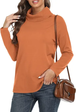 VIISHOW Women's Turtleneck Sweater Long Sleeve Cozy Warm Sweater Casual Lightweight Soft Pullover Jumper Tops