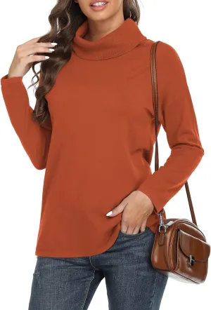 VIISHOW Women's Turtleneck Sweater Long Sleeve Cozy Warm Sweater Casual Lightweight Soft Pullover Jumper Tops