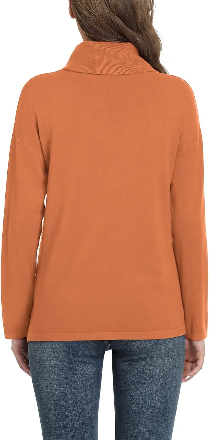 VIISHOW Women's Turtleneck Sweater Long Sleeve Cozy Warm Sweater Casual Lightweight Soft Pullover Jumper Tops