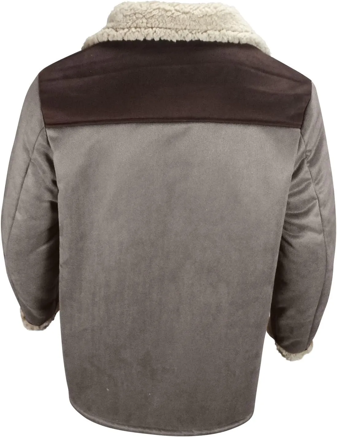 Vintage Suede Pocket Plush Reversed Collar Mens Outdoor Jacket Coat Retro Top Western Windbreaker Trench Coat