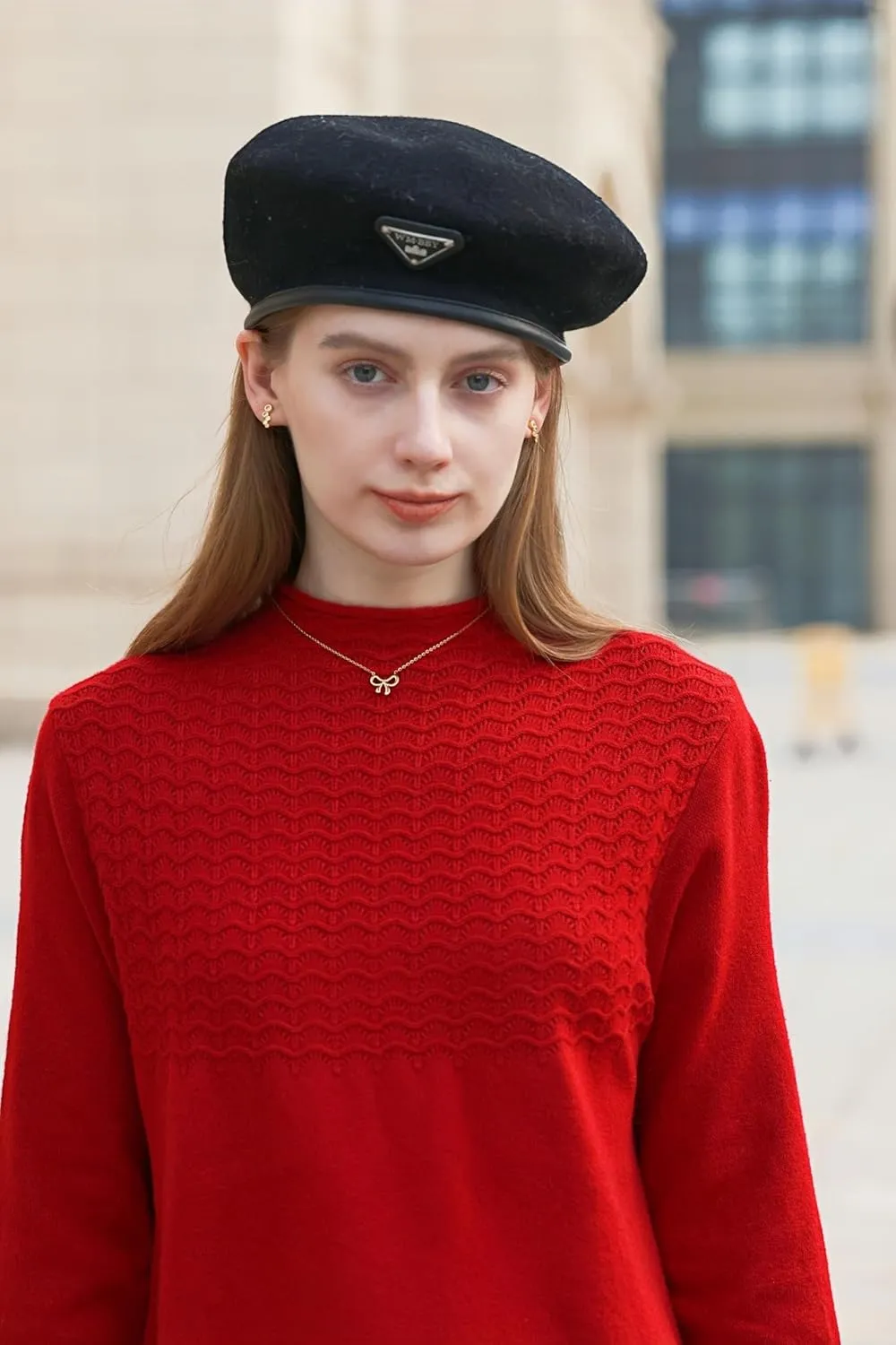 Wander Agio Womens Sweater Winter Warm Tops Sweater Dress for Women Fall Pullover Sweaters Fashion Long Skirt Over-The-Knee