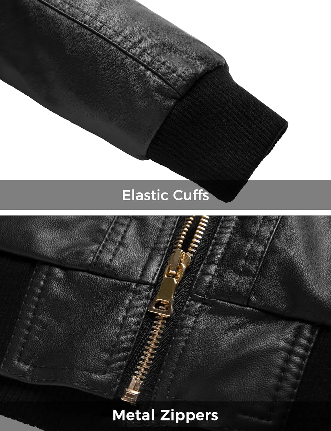 wantdo Women's Lightweight Leather Jacket Casual Motorcycle PU Biker Coat with Removable Hood