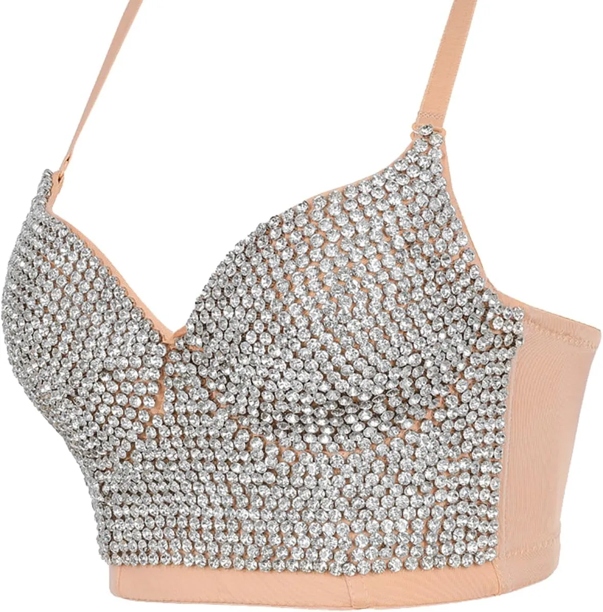 Women Beaded Bra Fashion Camisole Outerwear Diamond Tube Top