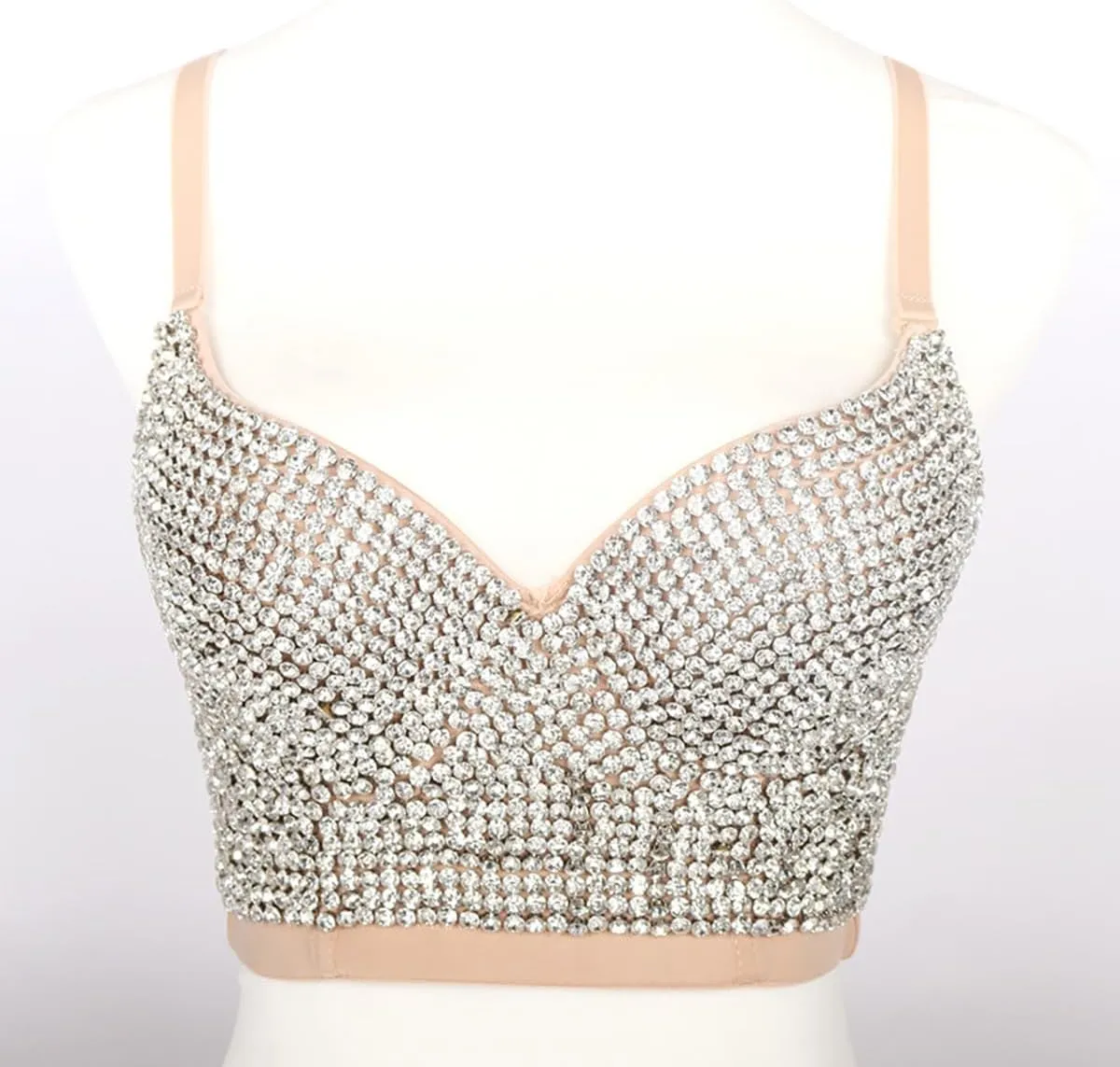 Women Beaded Bra Fashion Camisole Outerwear Diamond Tube Top