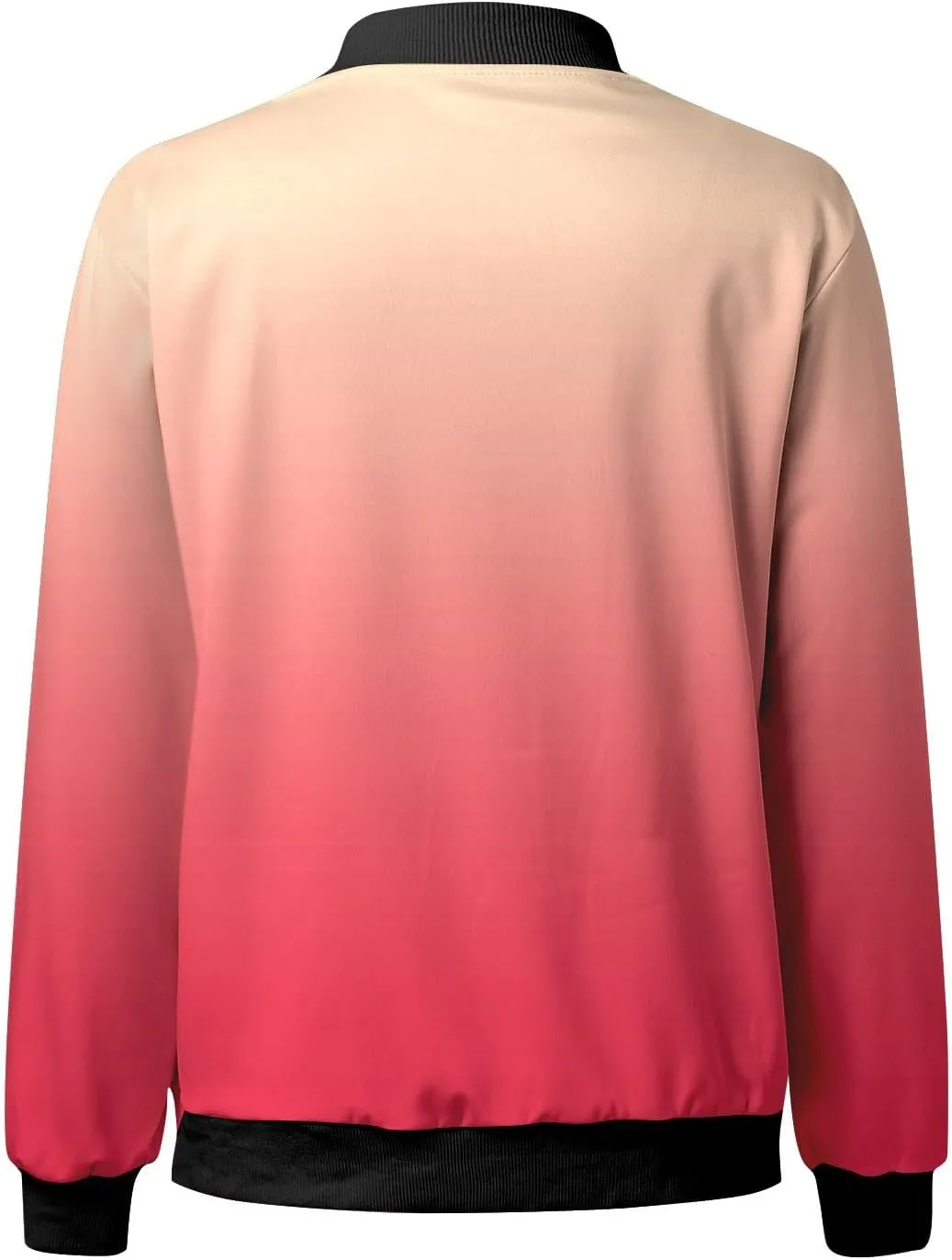 Women Fall Trendy Bomber Jacket Stand Collar Zip Up Windproof Floral Outerwears Long Sleeve Loose Casual Y2K Outwears