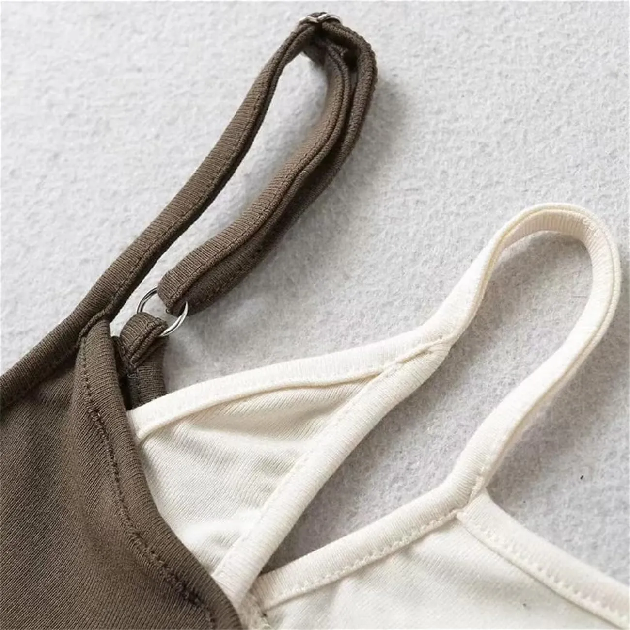 Women Patchwork Camisole Vest Summer Contrast Color Crop Top