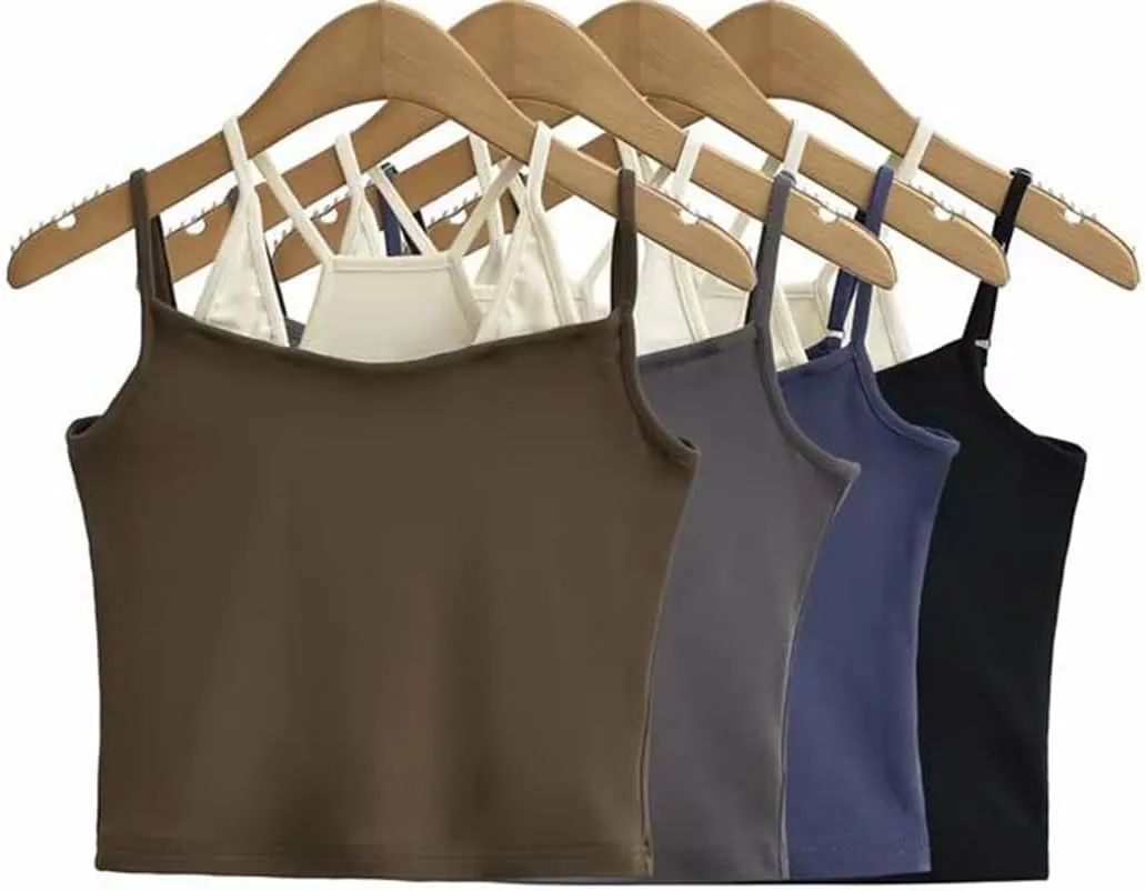Women Patchwork Camisole Vest Summer Contrast Color Crop Top