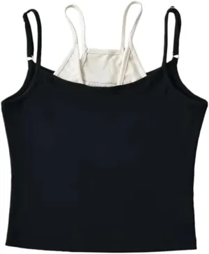 Women Patchwork Camisole Vest Summer Contrast Color Crop Top