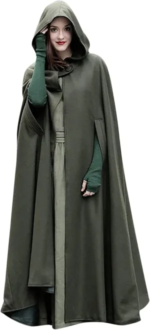 Women Trench Coat Hoodies Open Front Cardigan Jacket Winter Coat Shawl Cape Cloak Poncho Plus Size Robe Cosplay Costume