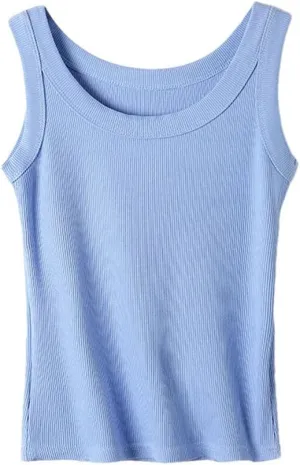 Women Vest Sleeveless Bottoming Tank Top Threaded Casual Camisole