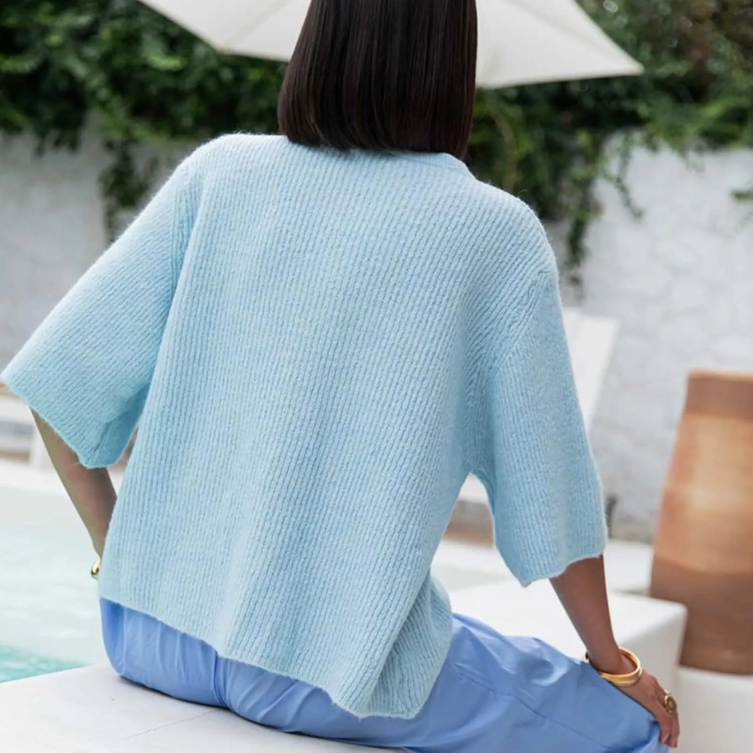 Women Y2K Cardigan Sweater Short Sleeve Button Down Ribbed Knit Crop Top Fall Winter Going Out Sweater