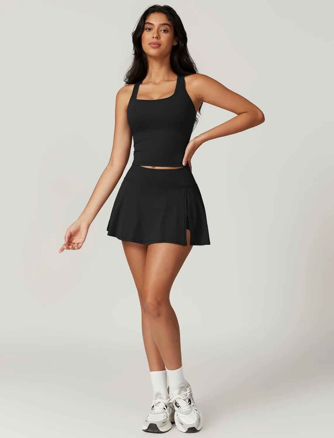 Womens 2 Piece Tennis Skirt Workout Skorts Athletic Set Yoga Golf Outfits for Women Two Piece Tennis Skirt Sets