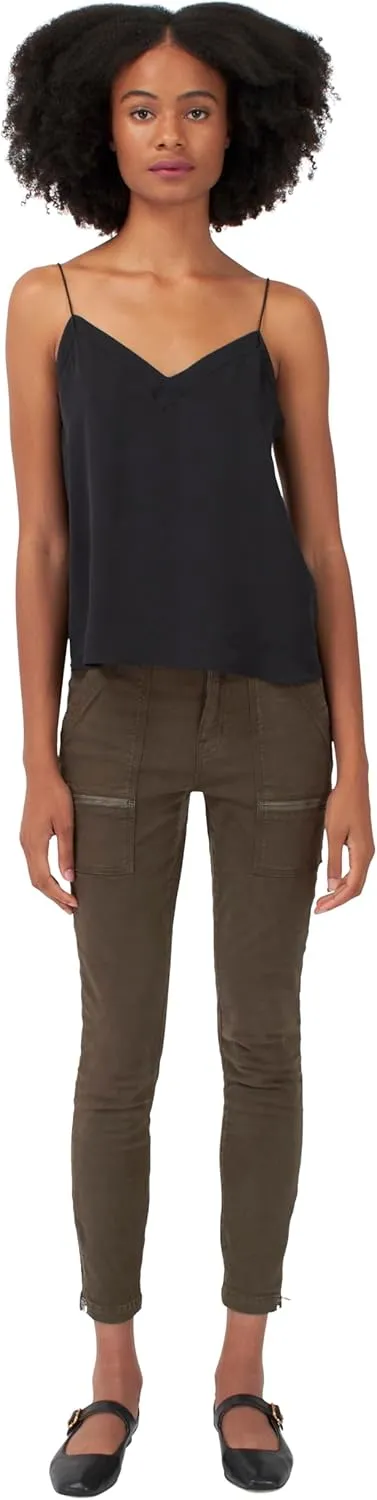 Women's Allena Sleeveless Top  100% Silk Camisole, Caviar, Small