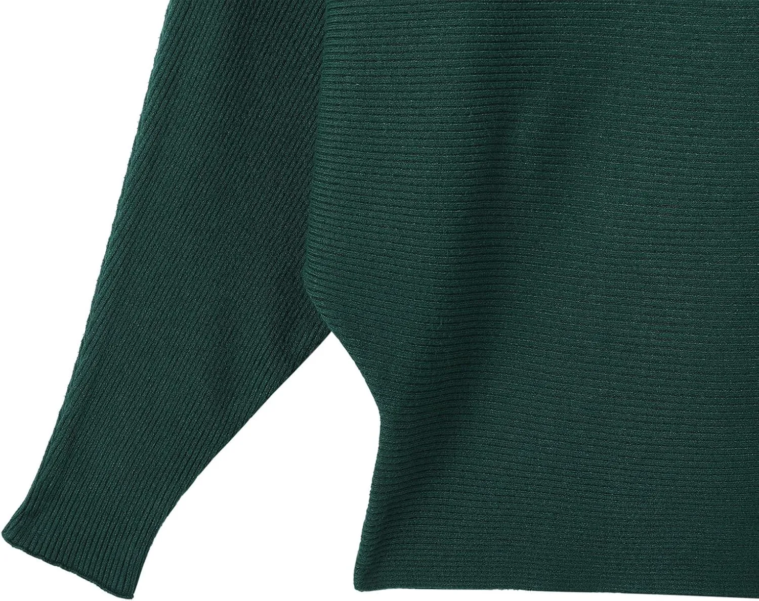 Women's Batwing Sleeves Sweater Solid Boat Neck Knit Pullover Dolman Sweater Tops for Women