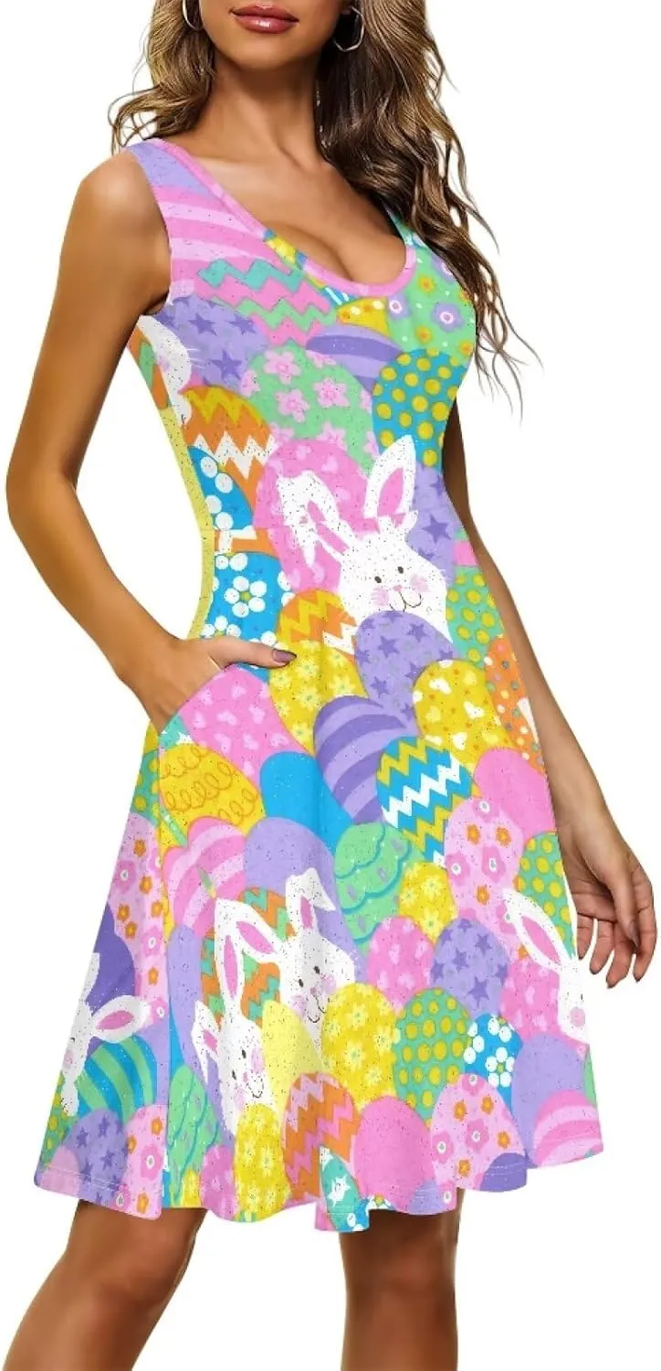 Womens Casual Summer Sundress Halter Mini Plus Size Sexy Casual Skims Dress Prom Birthday Party Beach XS-4XL