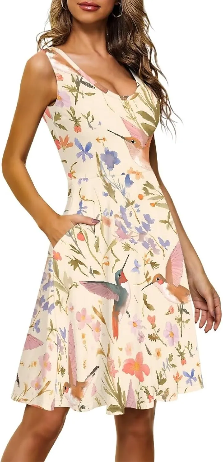 Womens Casual Summer Sundress Halter Mini Plus Size Sexy Casual Skims Dress Prom Birthday Party Beach XS-4XL