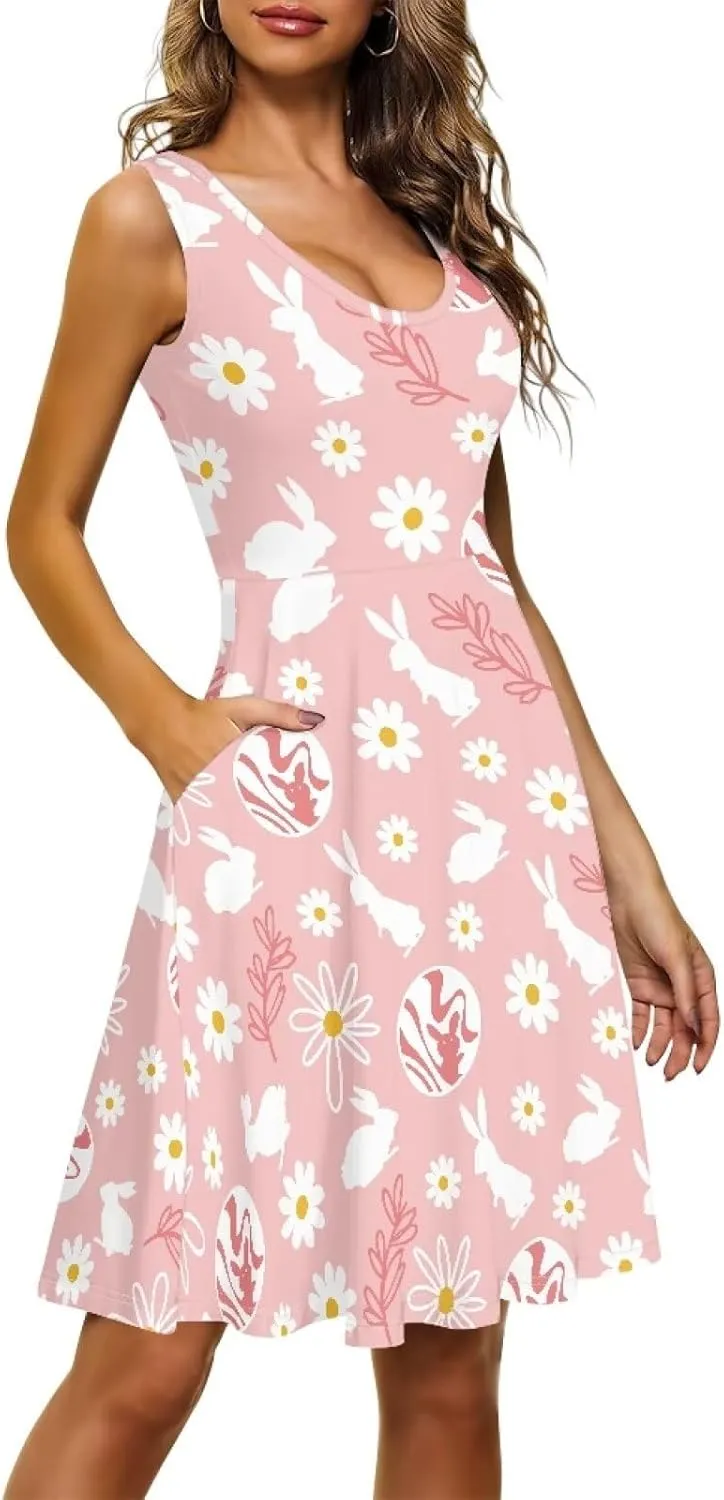 Womens Casual Summer Sundress Halter Mini Plus Size Sexy Casual Skims Dress Prom Birthday Party Beach XS-4XL