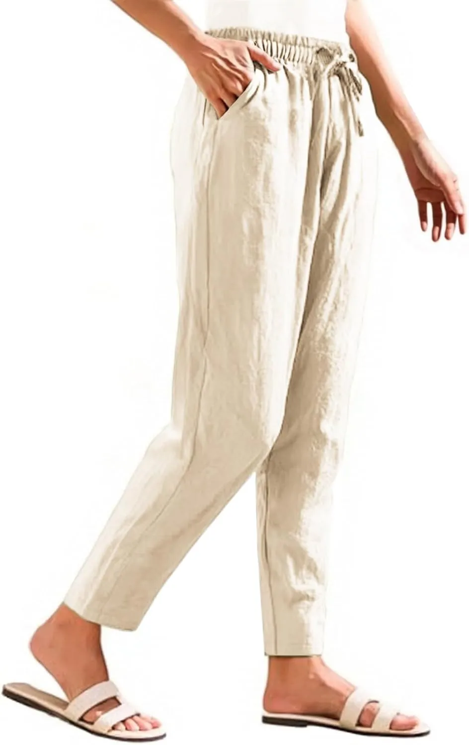 Womens Dress Pants Golf,Dress Sweatpants Women Plus Size Low Rise Cotton Linen Baggy Wide Leg Trousers