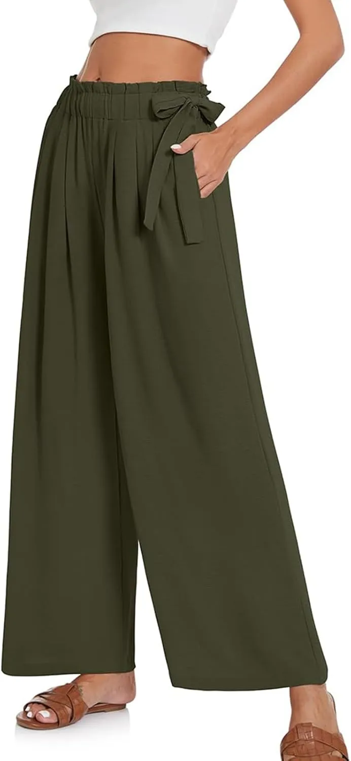 Womens Dress Pants Trousers Straight Leg Summer Low Rise Linen Cotton, Womens Pants Trendy Work Plus Size