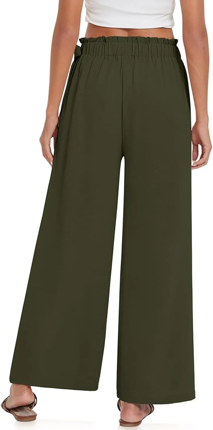 Womens Dress Pants Trousers Straight Leg Summer Low Rise Linen Cotton, Womens Pants Trendy Work Plus Size